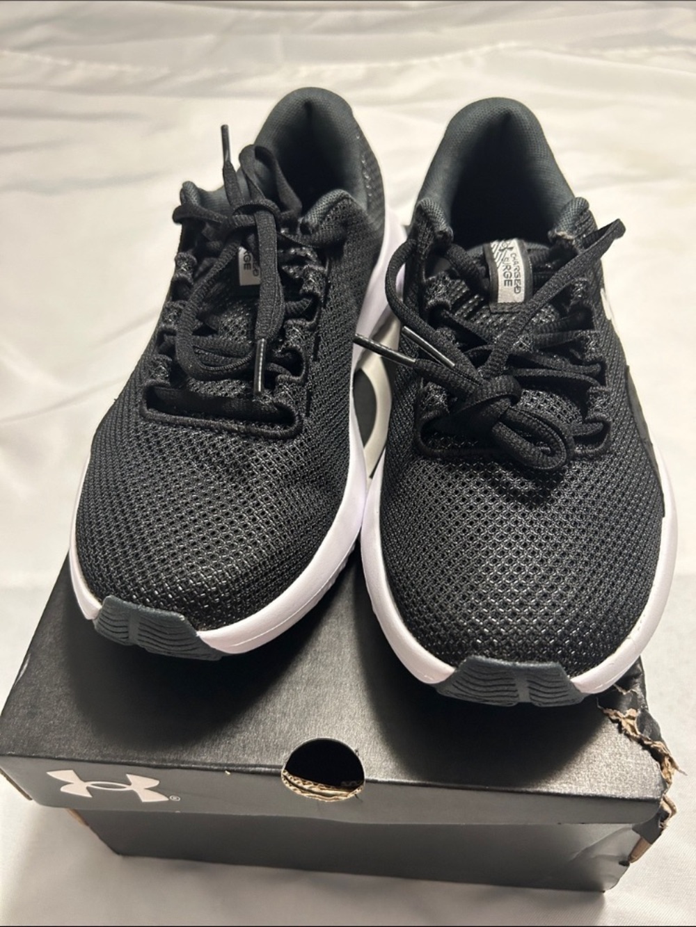Under Armour Black Mesh Athletic Sneakers with White Midsoles